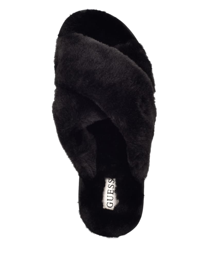 Guess Crisscross Fur Slipper. 4