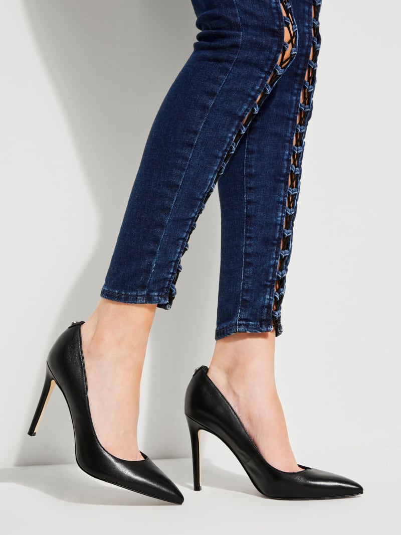 Guess Pointed Faux Leather Pumps GWCREW BLKLE