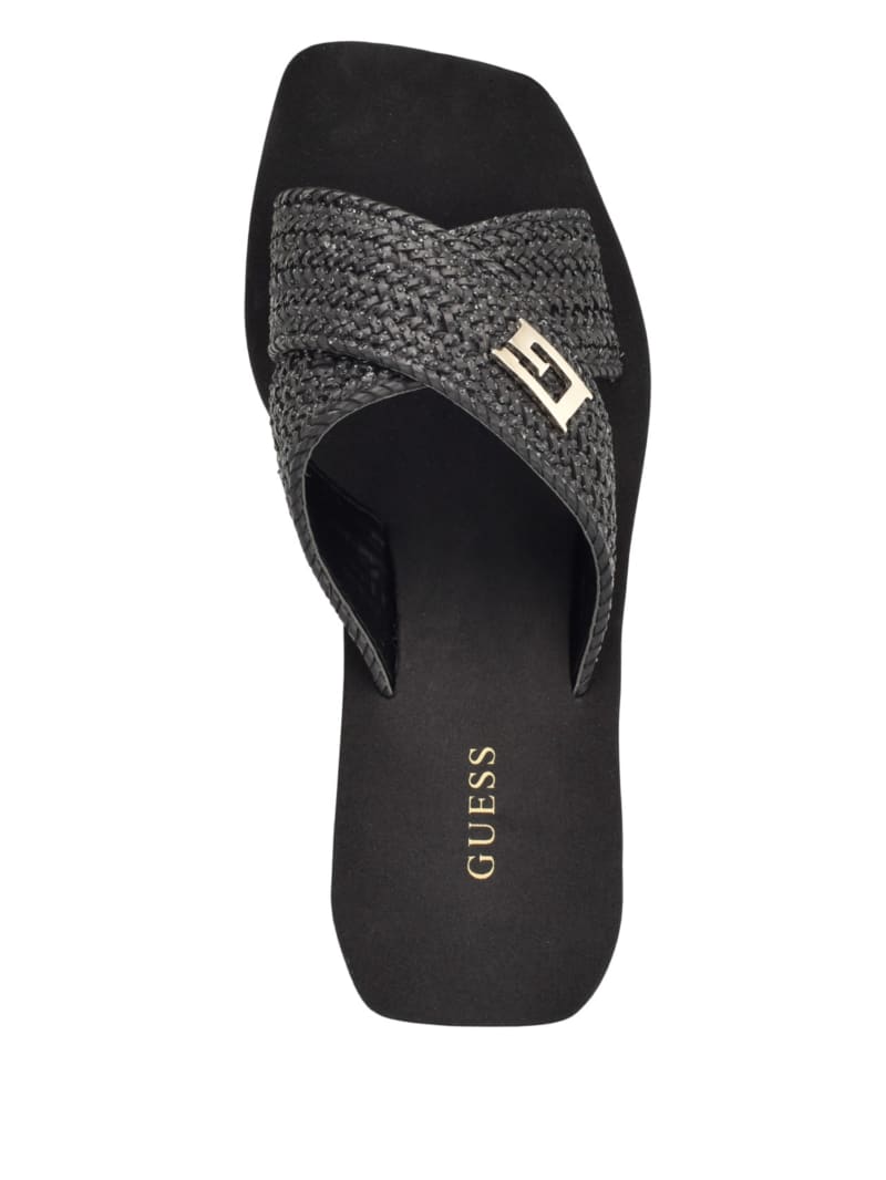 Guess black wedge sandals best sale