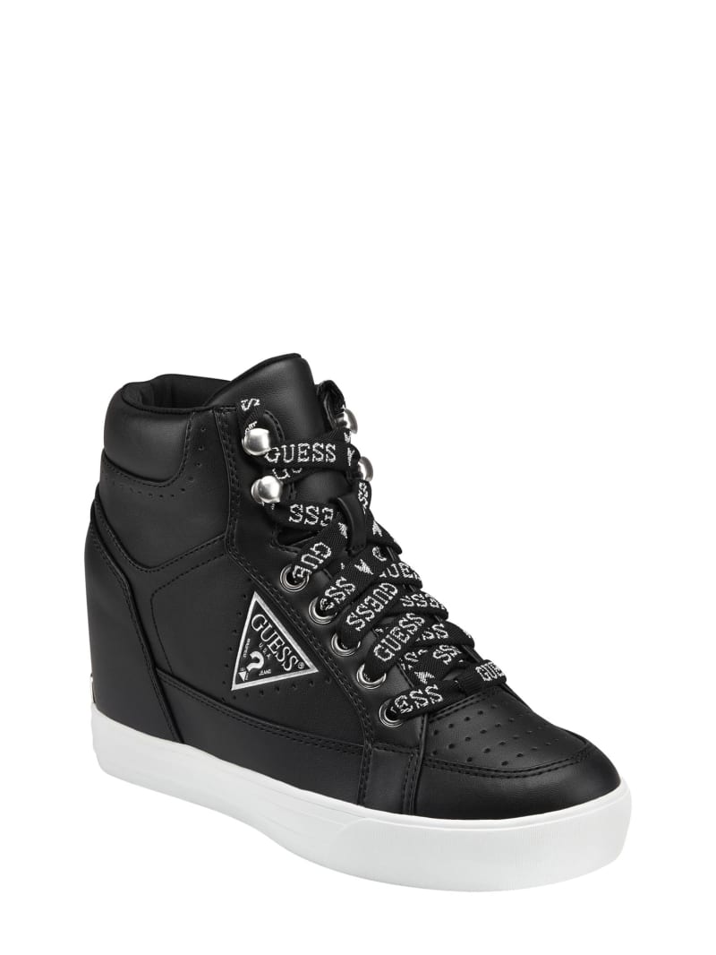 Demetra Logo-Lace Wedge Sneakers | GUESS