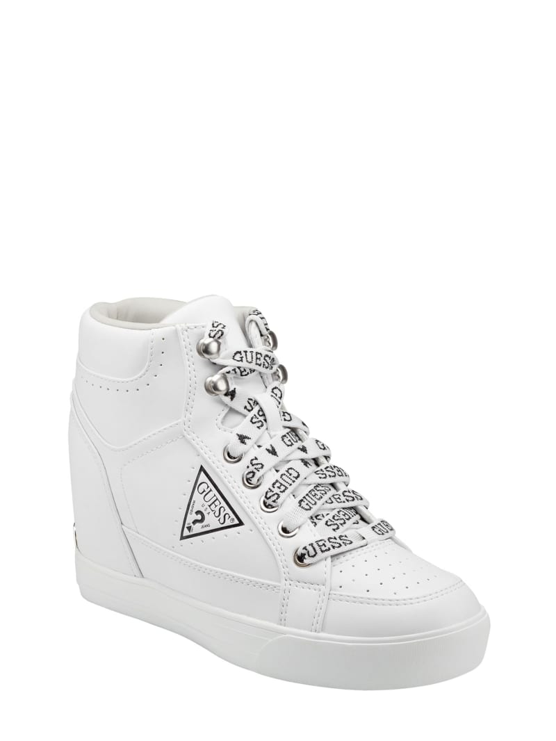 all white wedge sneakers