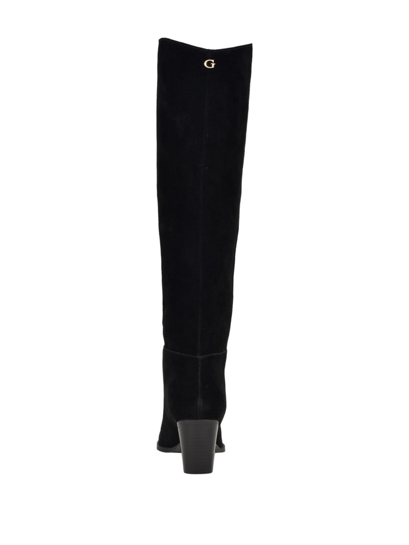 Knee suede outlet boots black