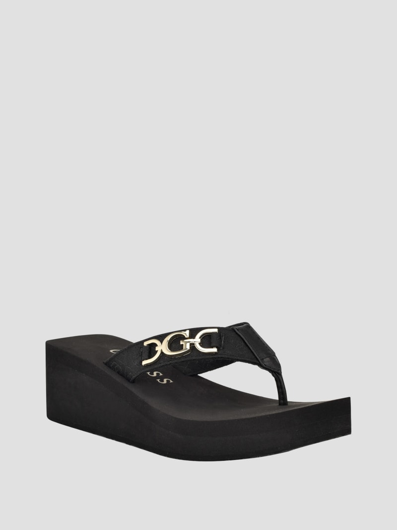 Guess black clearance wedge sandals