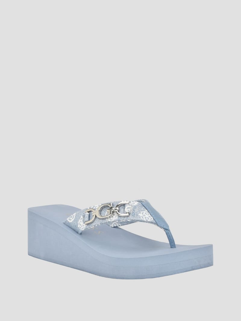 Guess white sale wedge sandals