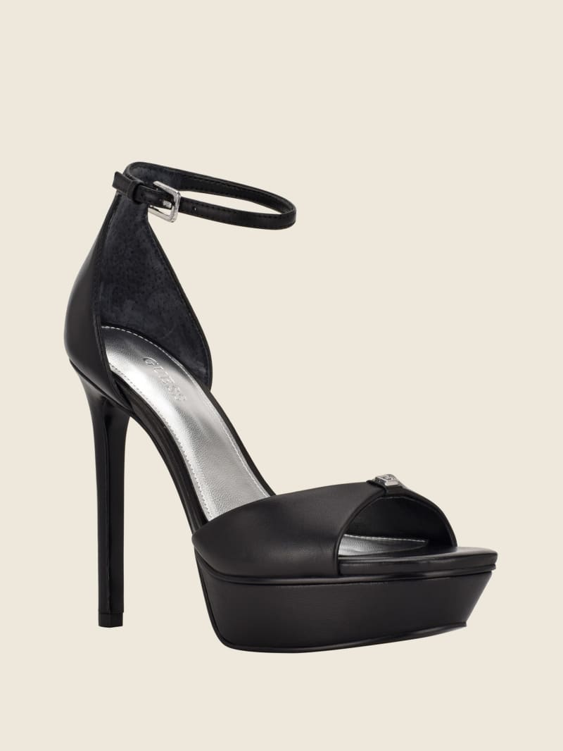 Elsi Black Single Strap Heels