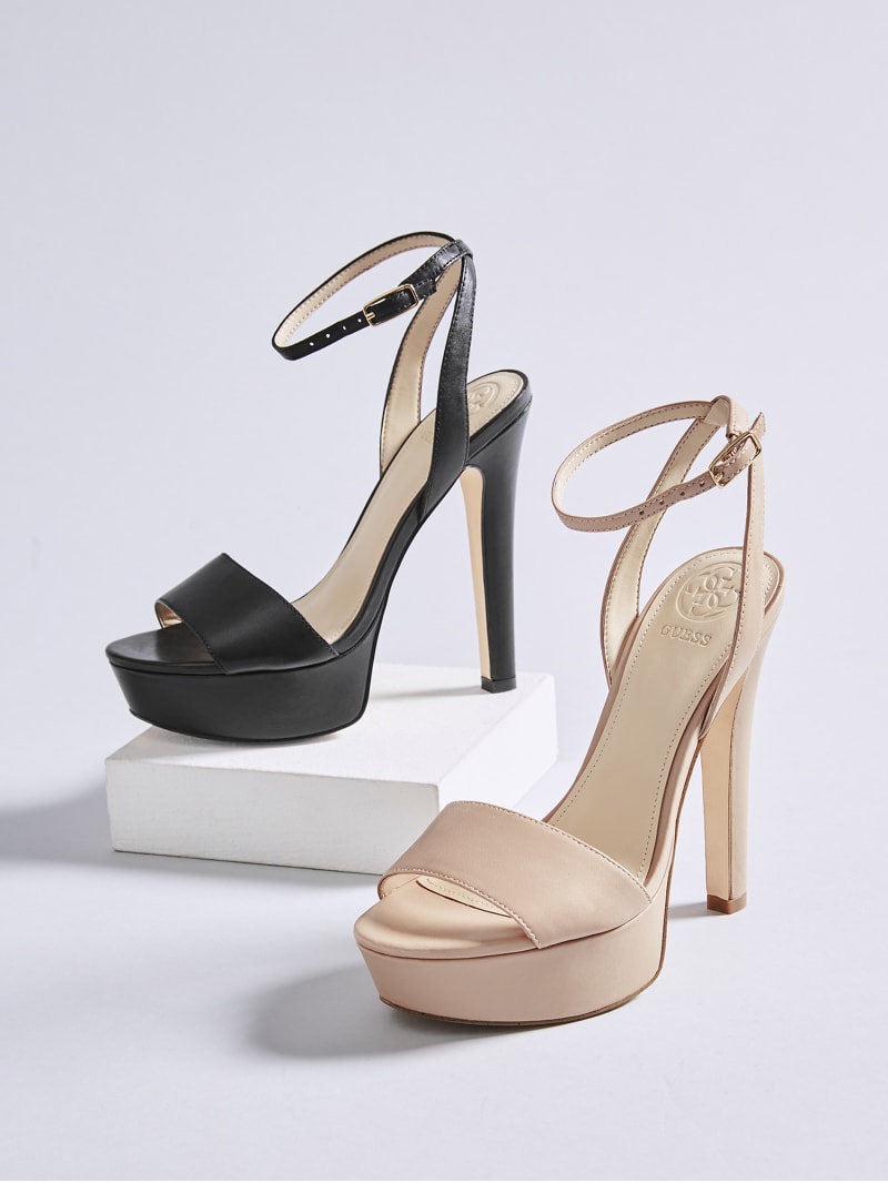 guess black sandal heels