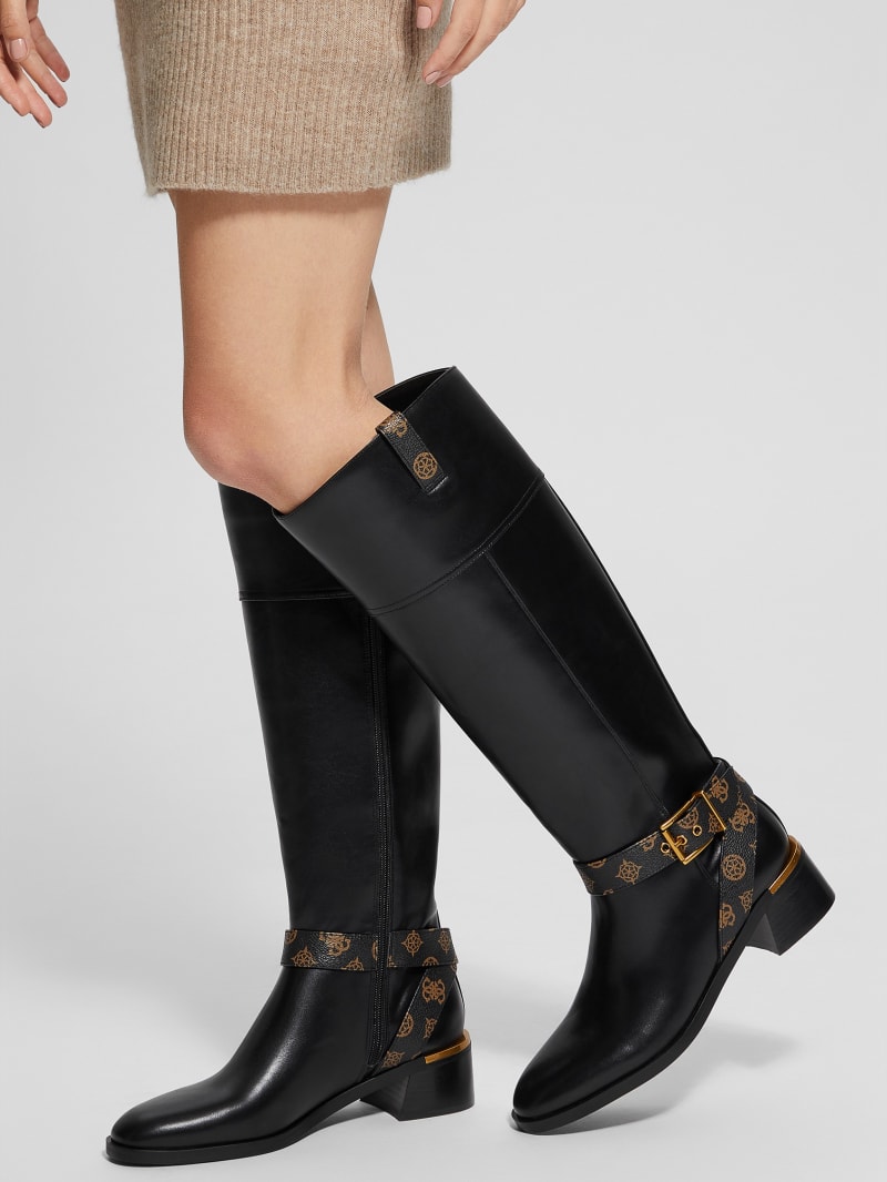 Guess hollow harness riding boots on sale