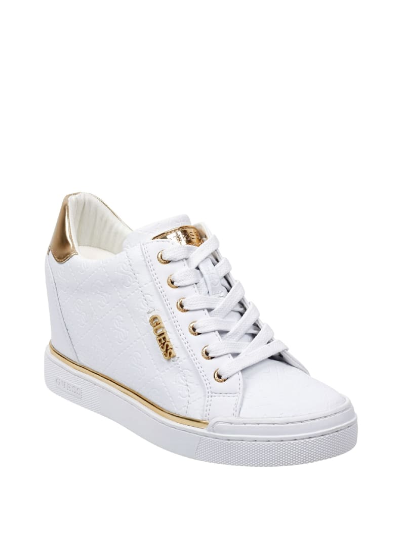 Flowurs Logo-Debossed Wedge Sneakers | GUESS