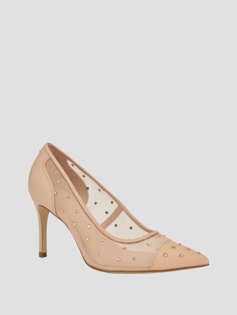 Rhinestone Mesh Pumps GUESS Canada