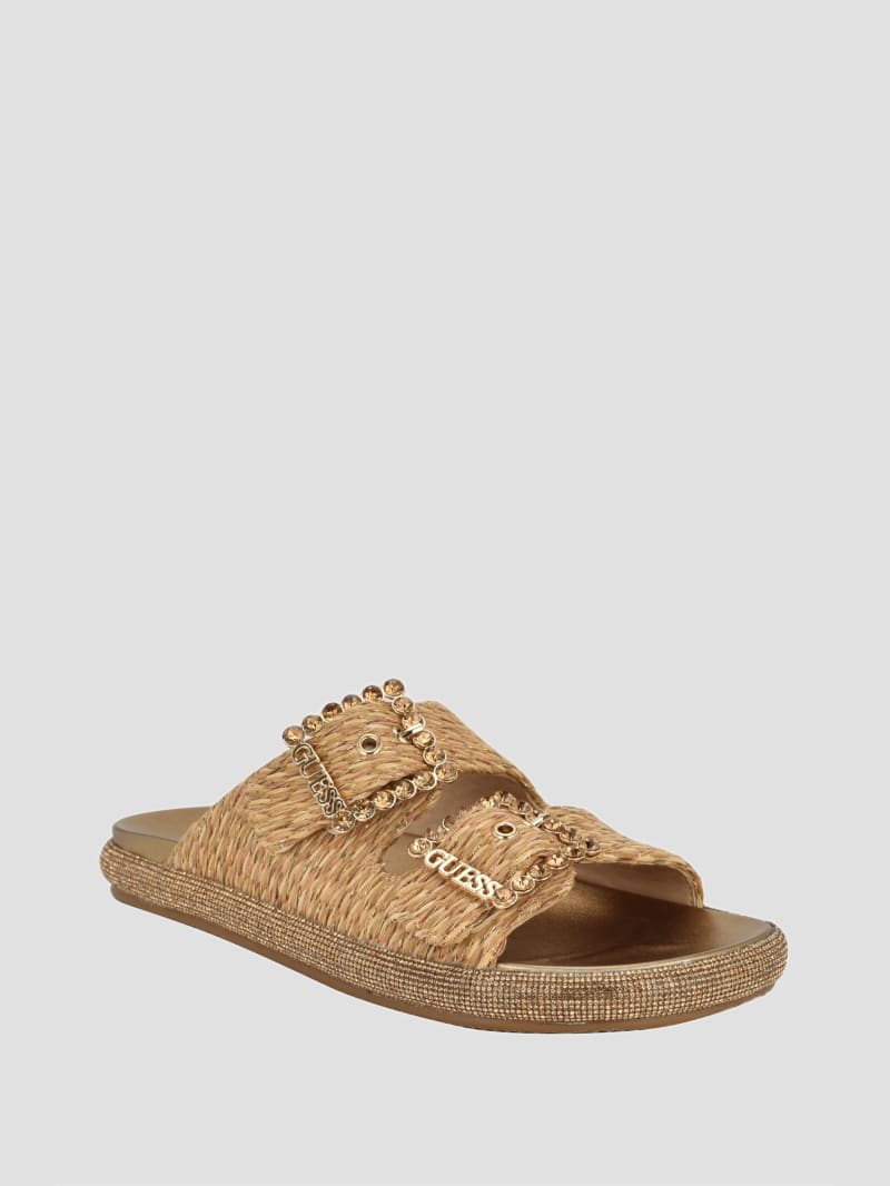 【海外輸入】 Funzy GUESS | Slides Two-Strap Embellished トランプ