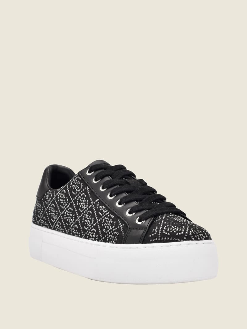 Gelsen Rhinestone Logo Low-Top Sneakers | GUESS Canada