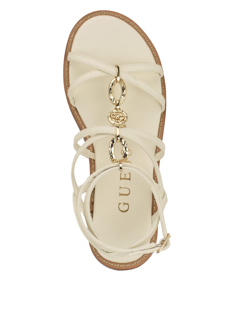 Grunge faux leather sandals