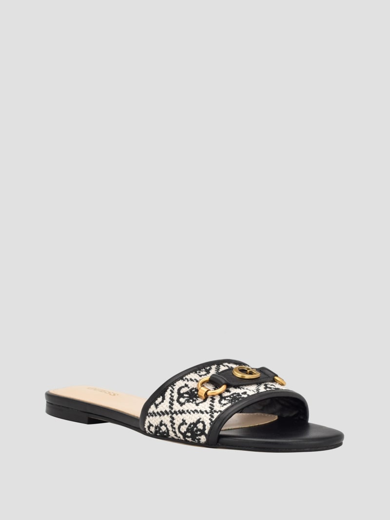 vee Aubergine lip Hammi Logo Slide Sandals | GUESS