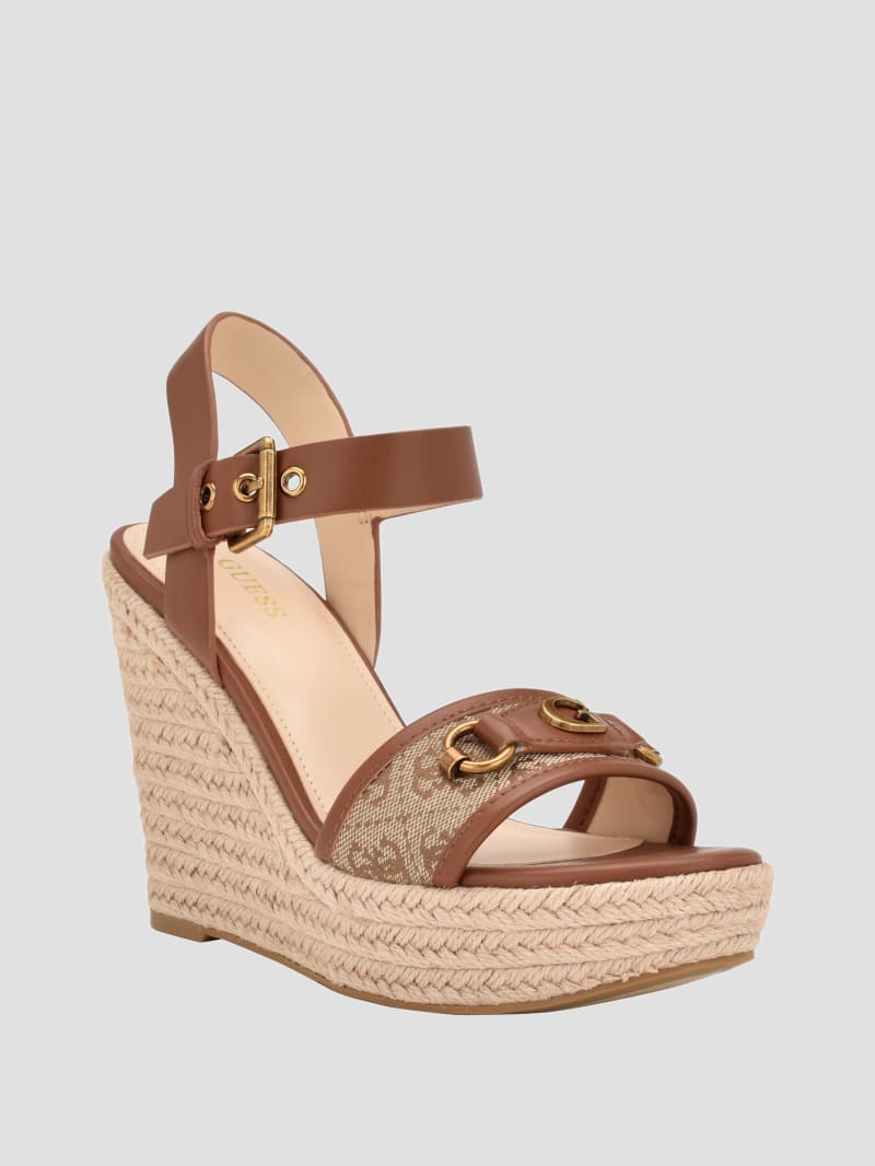 Hisley Wedge Sandals | GUESS