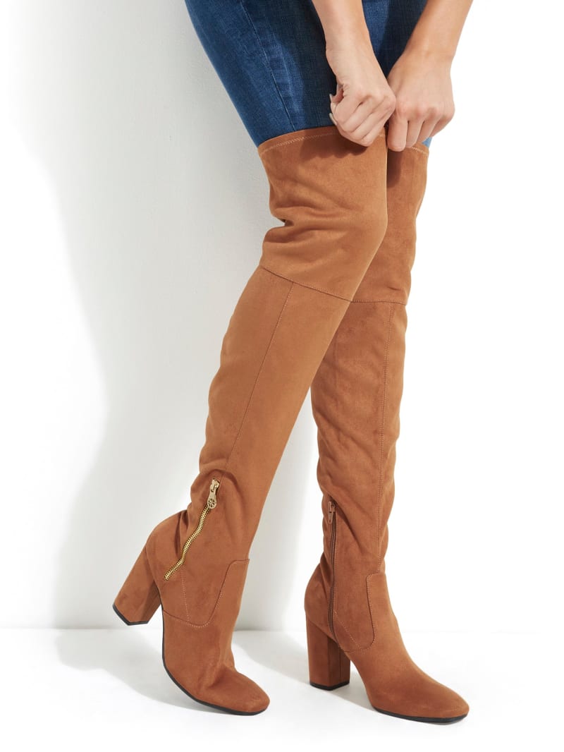 guess over the knee boots suede