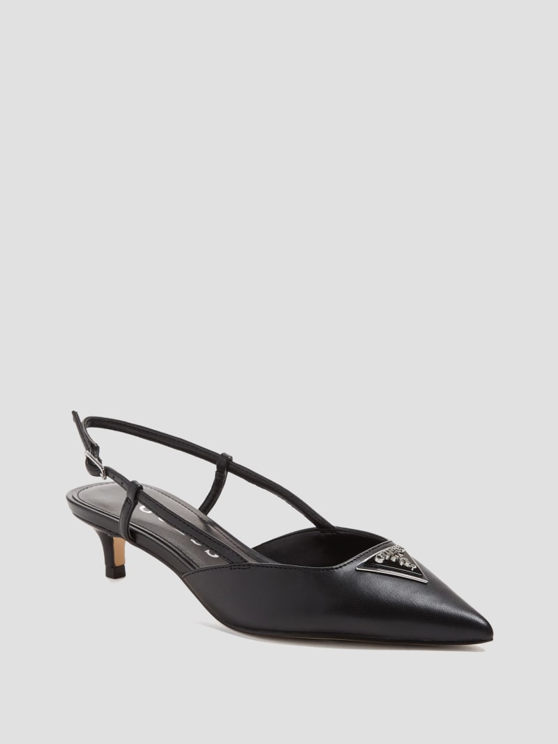 Pointed black new arrivals kitten heels