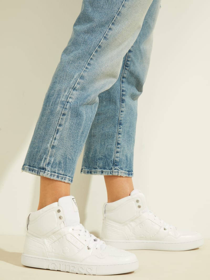 Guess white high top sneakers Clearance