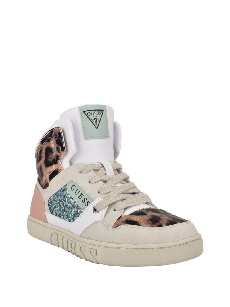 Guess Justis Embossed Logo High-Top Sneakers. 3