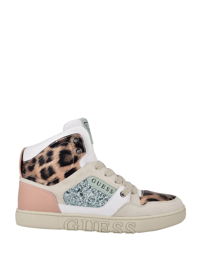 Guess Justis Embossed Logo High-Top Sneakers. 2