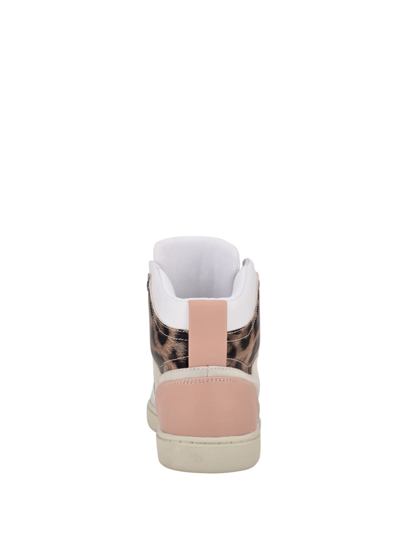 Guess Justis Embossed Logo High-Top Sneakers - GWJUSTIS2-WHMLL