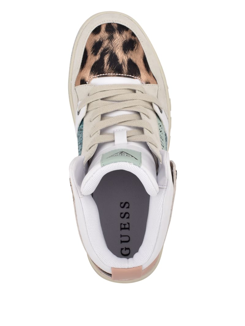 Guess Justis Embossed Logo High-Top Sneakers. 5