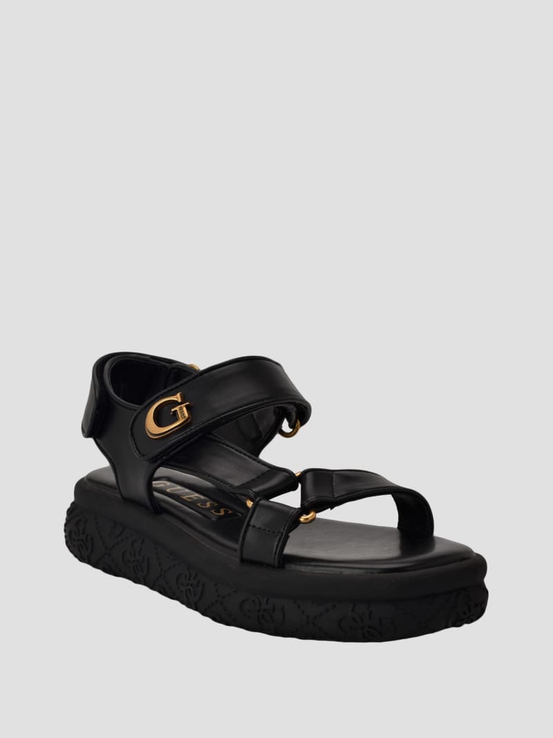 Lanara Strapped Sandal by GUESS - Stylish Faux-Leather