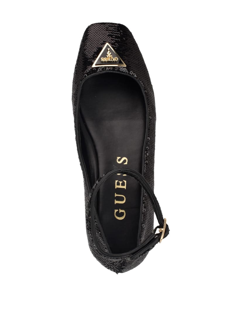 Sequin Ankle Strap Ballet Flats GUESS Canada
