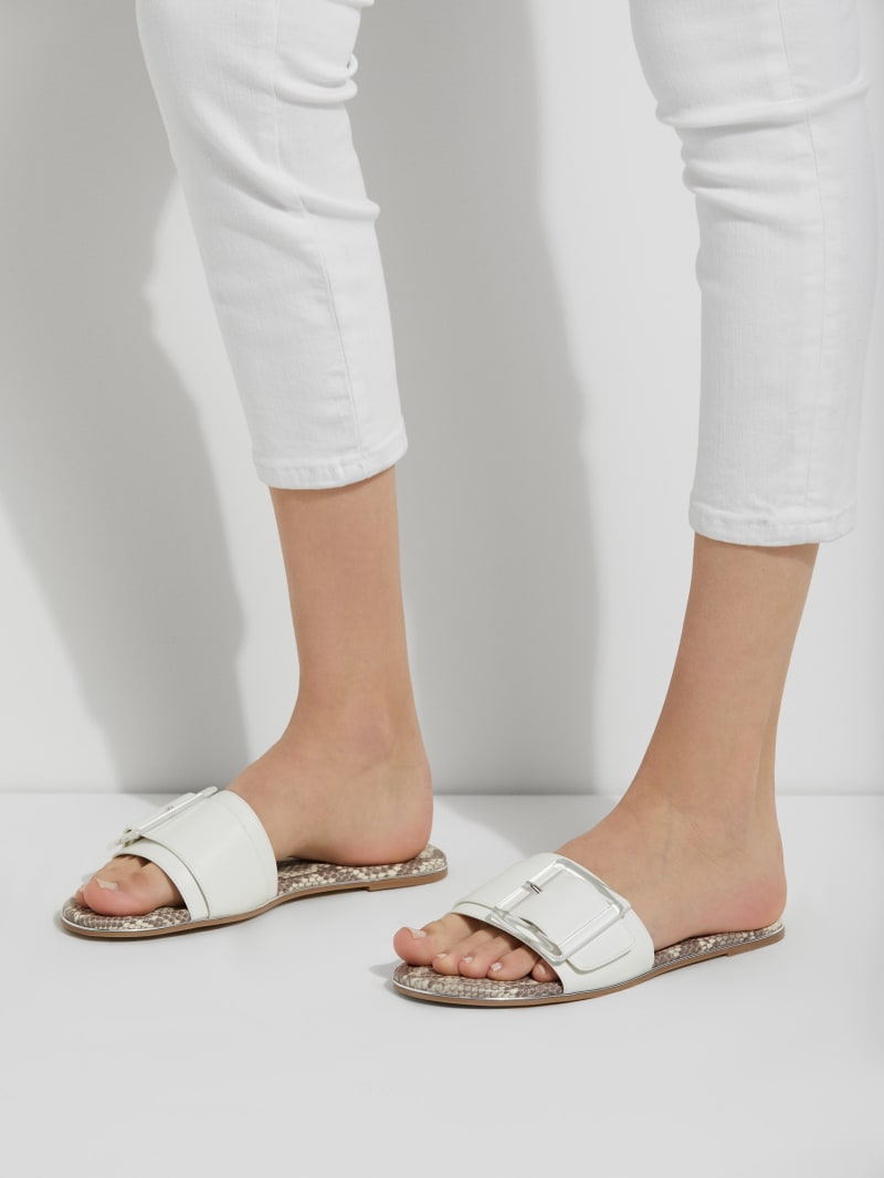 guess white flip flops