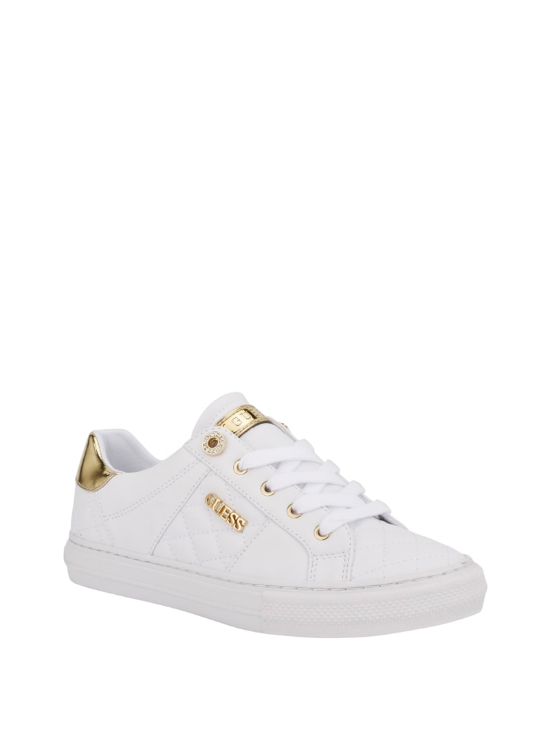 white and gold guess sneakers