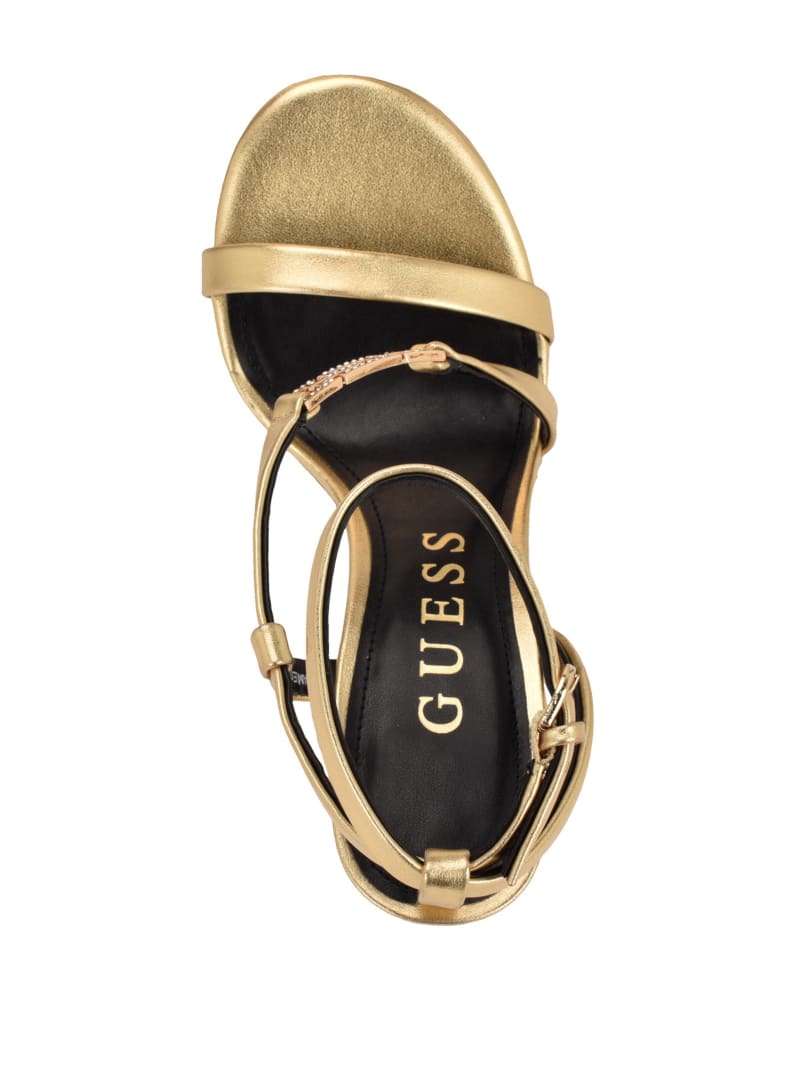 Rhinestone Chain Logo Platform Heels | GUESS Canada
