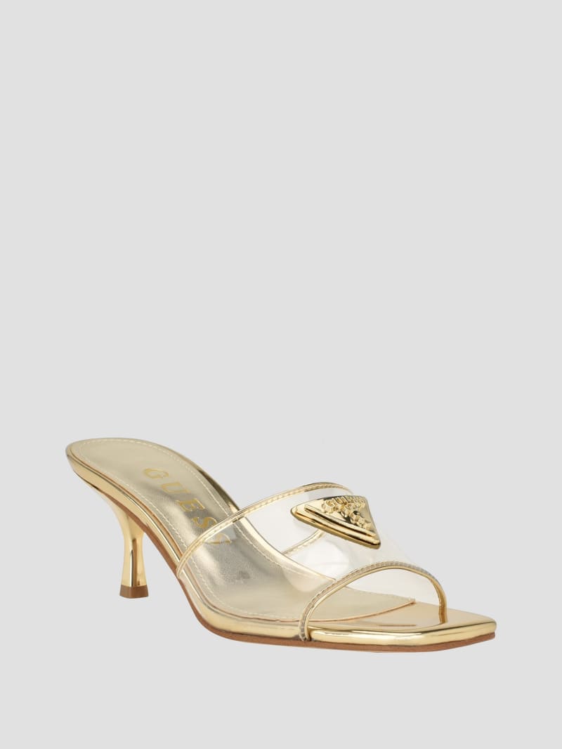 Clear kitten heel mules clearance