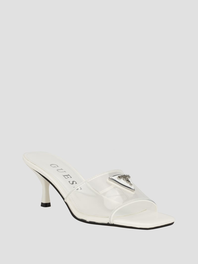 Lusie Triangle Clear Kitten Mules | GUESS