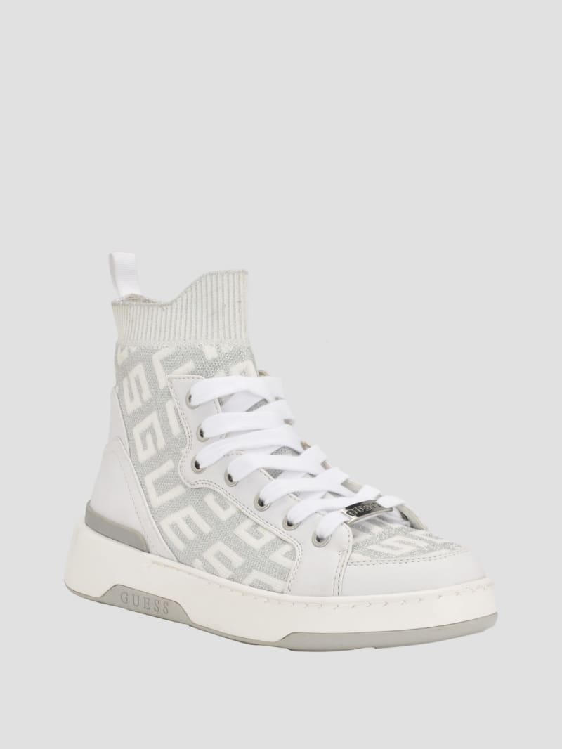 Mannen Logo Knit High-Top Sneakers | GUESS