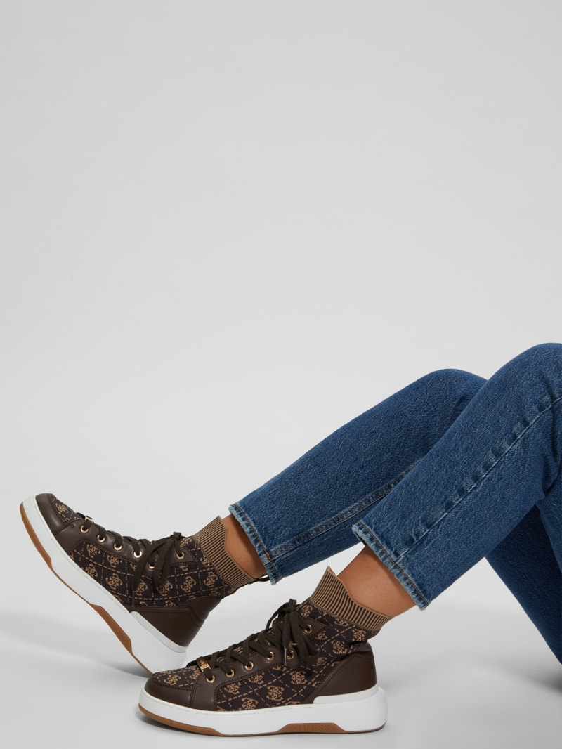Guess red high tops clearance