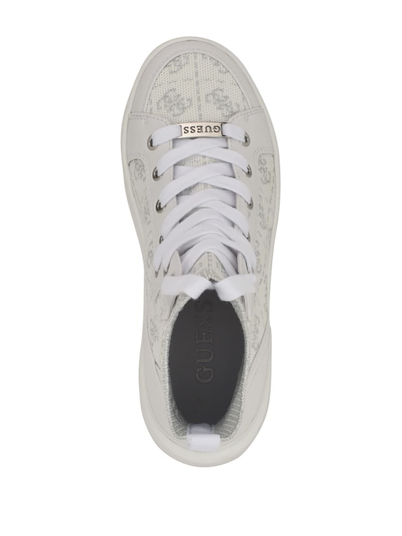 GUESS Quattro G Knit High Top Sneakers White 9