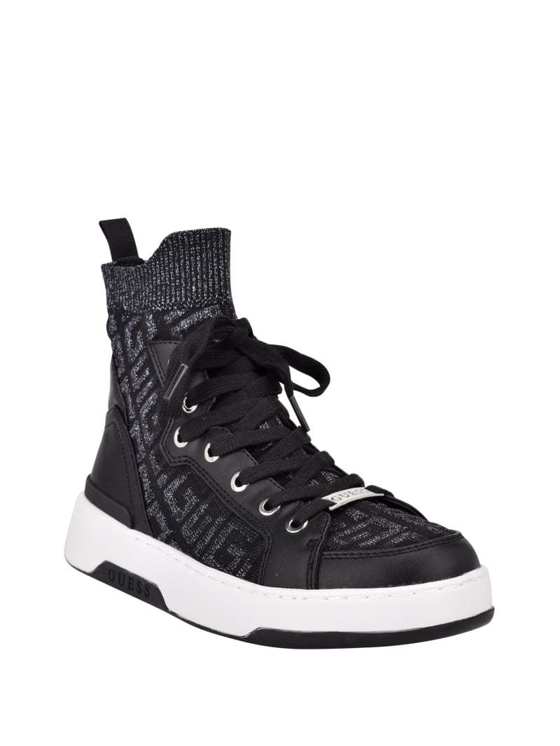 Manney Knit Logo HighTop Sneakers GUESS