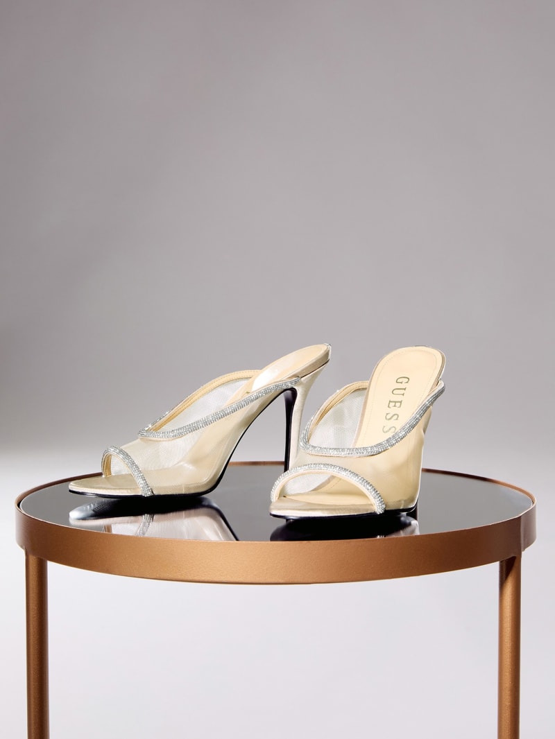 Mansa Rhinestone Mesh Heels
