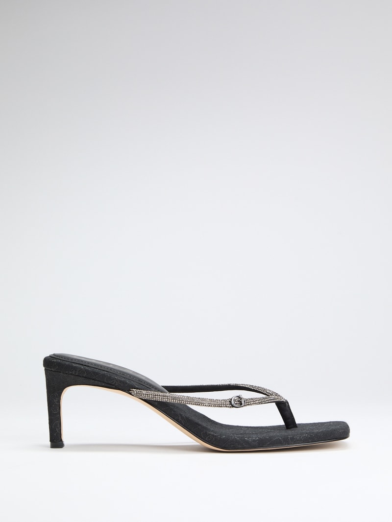 Mayan Rhinestone Thong Strap Heels