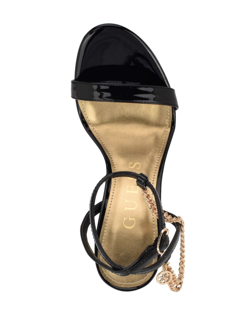 Gold Tone Chain Strap Heels