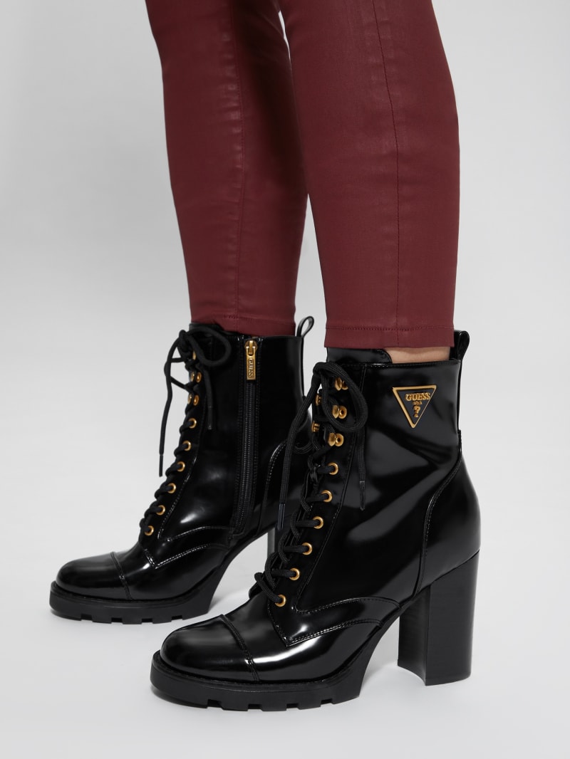Neadyn Lace-Up Heeled Moto Booties | GUESS