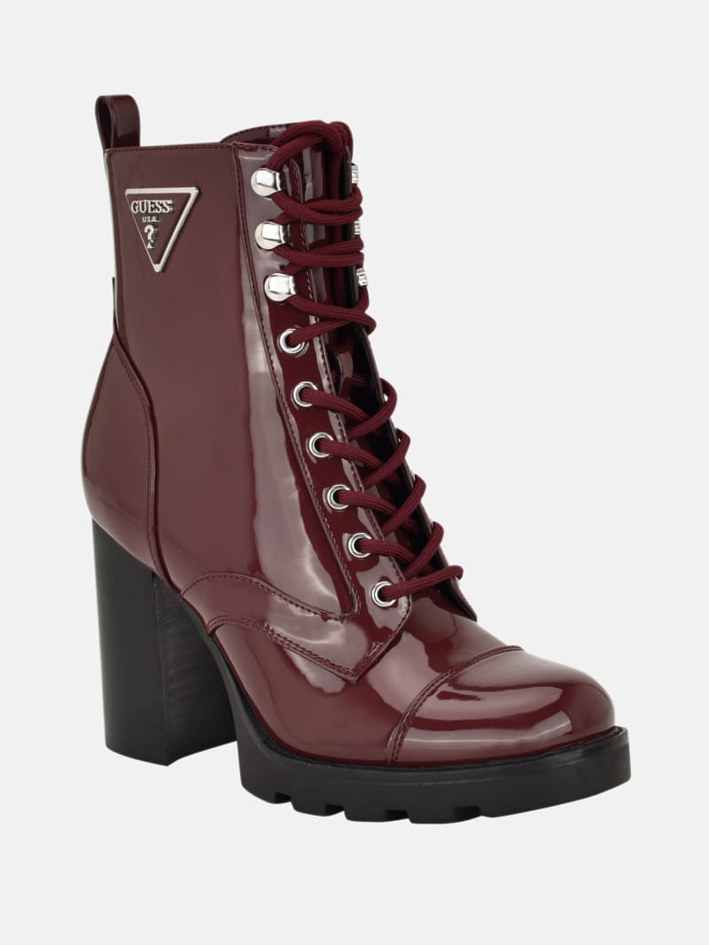 Neadyn Lace-Up Heeled Moto Booties · Guess