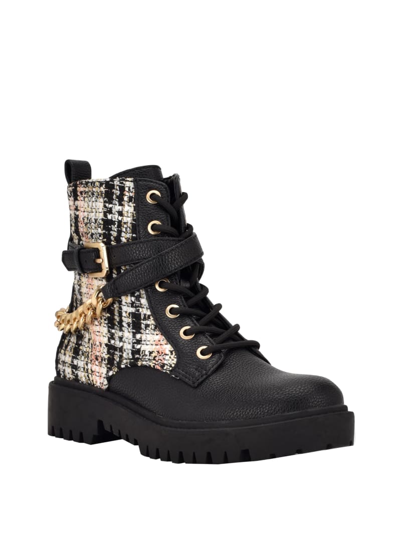 Olisey Tweed Combat Boots | GUESS Canada