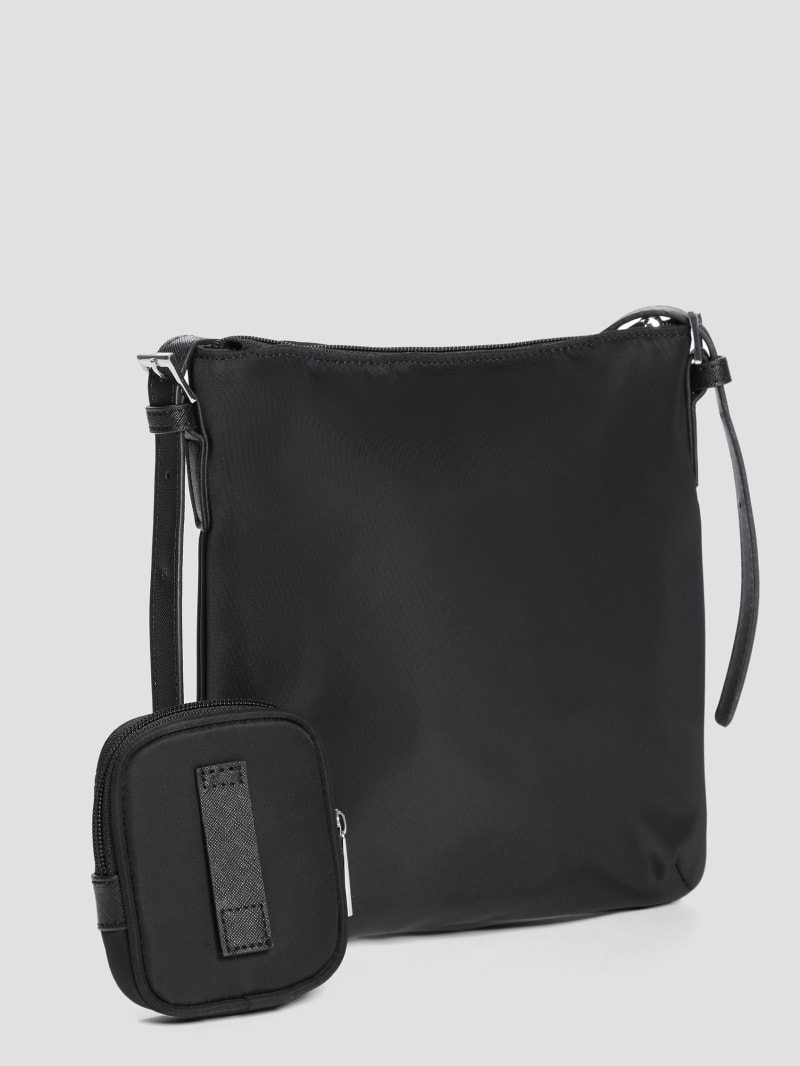 Black nylon messenger bag shop