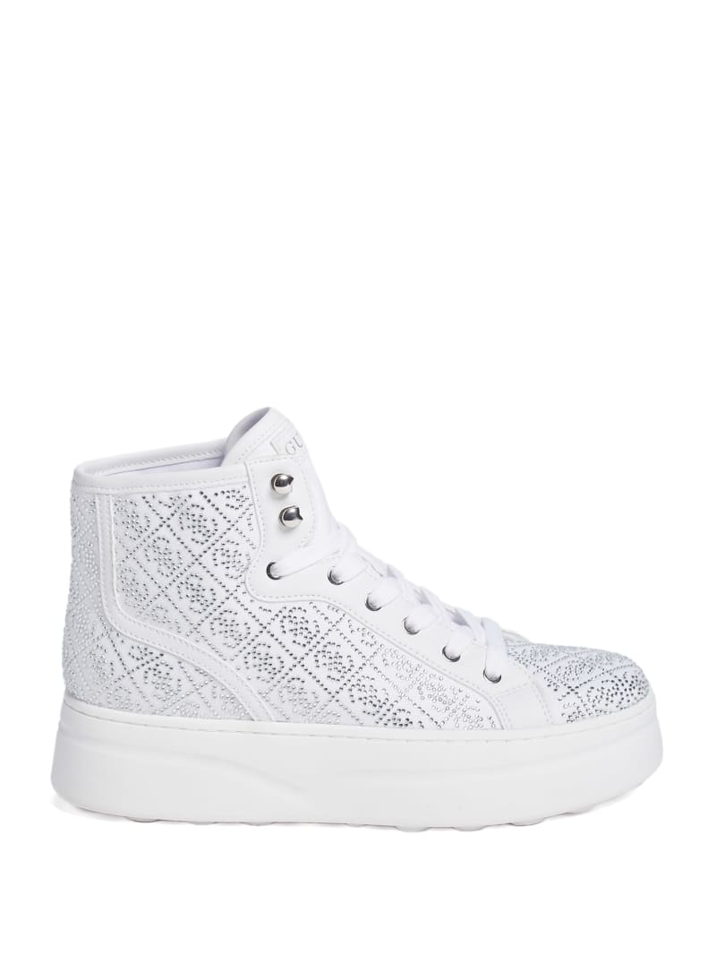 Rhinestone Quattro G High-Top Sneakers | GUESS