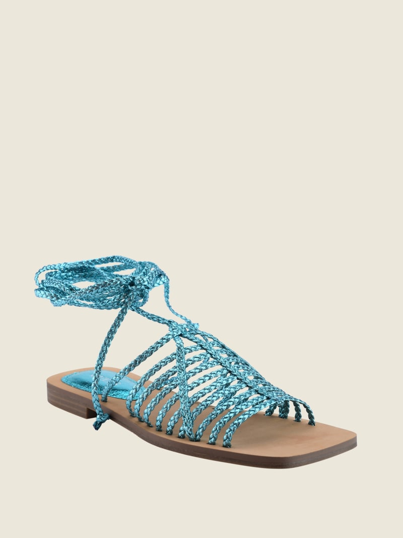 Strappy Lace-Up Sandals