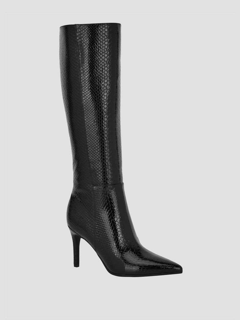 Snakeskin over the knee boots discount