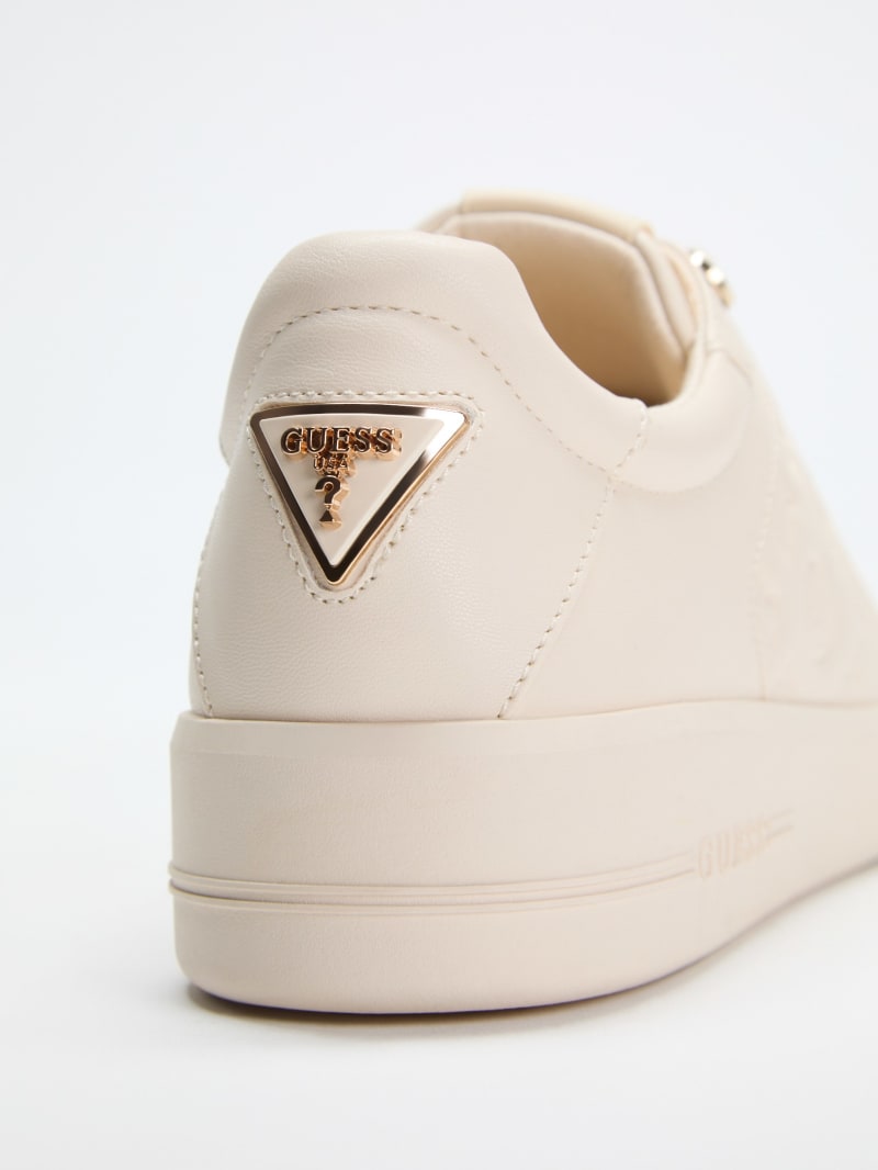 Ronii Debossed Peony Low-Top Sneakers