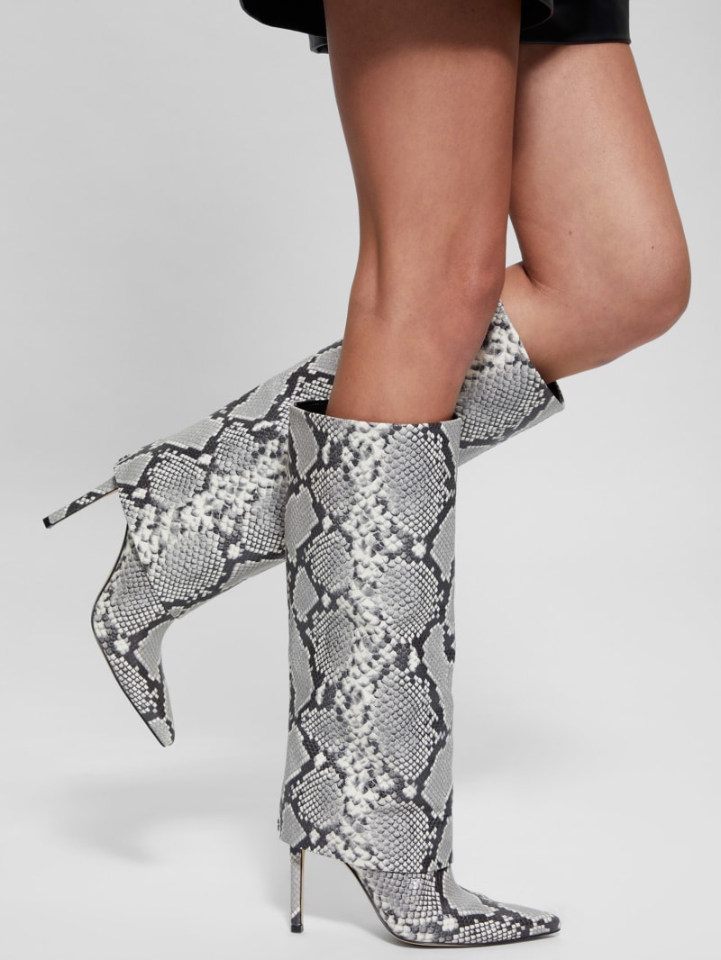 Fold-over high-heel boots - Shoes - Women