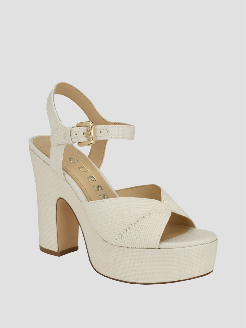 Guess white 2025 high heels
