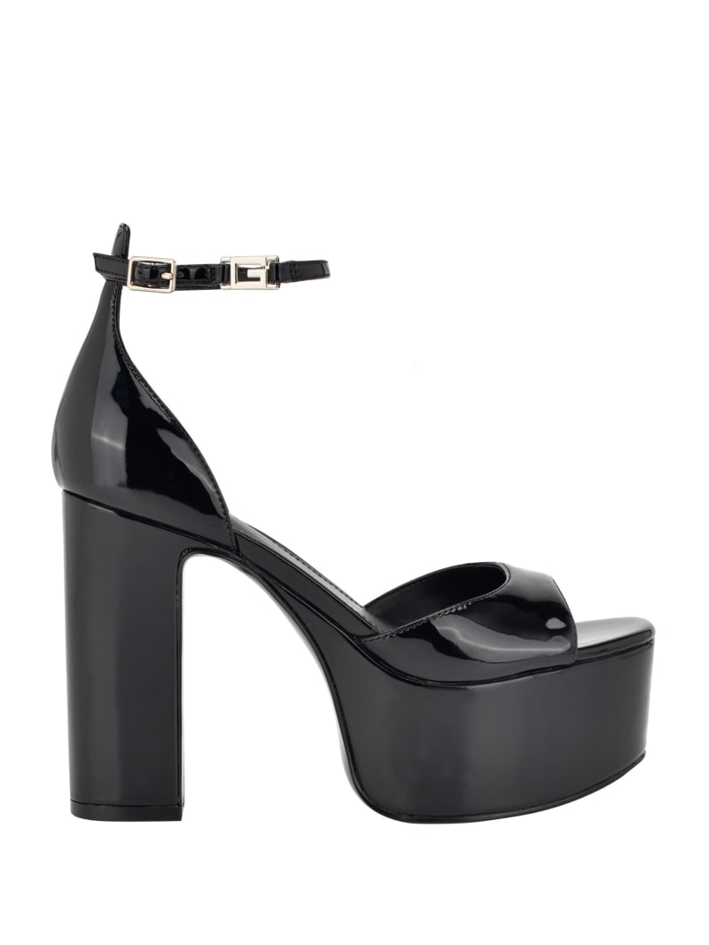 Guess black platform heels discount
